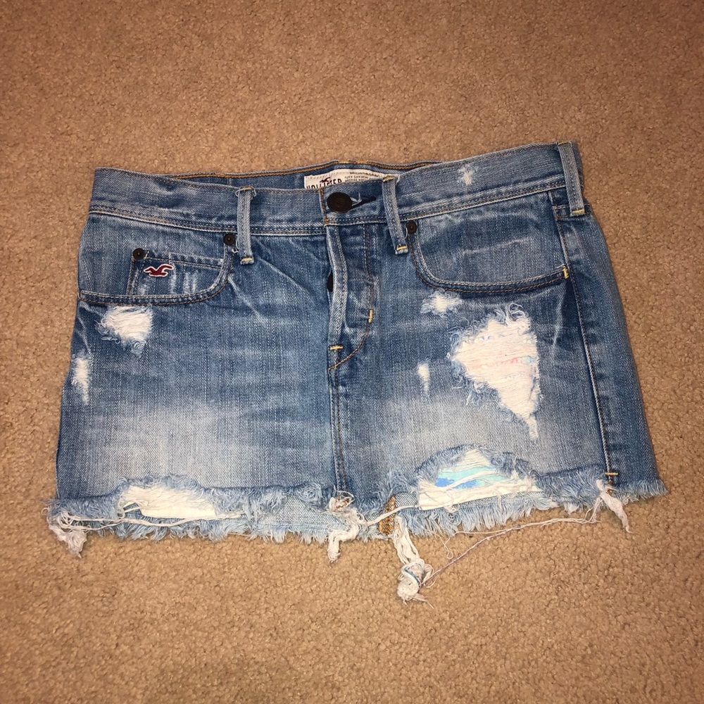Destroyed Denim Skirt